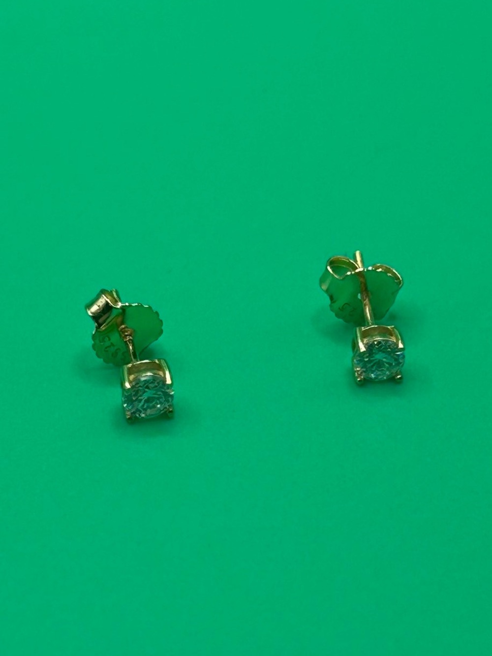 Lab Grown Diamond Gold Earrings GRA Certified Passes Tester Womens Dainty 4mm
